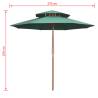 Double Decker Parasol 270x270 cm - Elegant Green Canopy