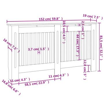 Stylish MDF Radiator Cover 152x19x81.5 cm | Hipomarket