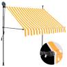 Manual Retractable Awning with LED 150 cm White and Orange Colour orange Quantity in Package 1 Width 150 cm 