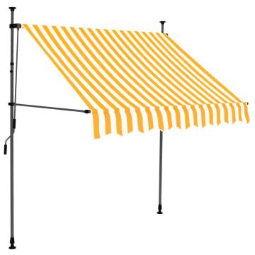 Manual Retractable Awning with LED - 150cm White & Orange