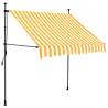 Manual Retractable Awning with LED - 150cm White & Orange