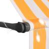 Manual Retractable Awning with LED - 150cm White & Orange