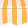 Manual Retractable Awning with LED - 150cm White & Orange