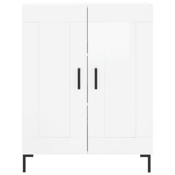 Stylish High Gloss White Sideboard - 69.5x34x90 cm