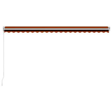 Manual Retractable Awning 500x300 cm - Orange & Brown