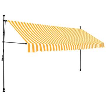 Manual Retractable Awning with LED - 400 cm White & Orange