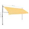 Manual Retractable Awning with LED - 400 cm White & Orange