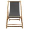 Bamboo & Canvas Deck Chair - Dark Grey | HipoMarket