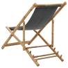 Bamboo & Canvas Deck Chair - Dark Grey | HipoMarket