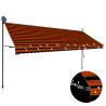 Manual Retractable Awning with LED 400 cm Orange and Brown Colour orange and brown Quantity in Package 1 Width 400 cm 