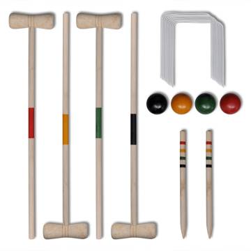 4 Player Wooden Croquet Set - Family Garden Fun