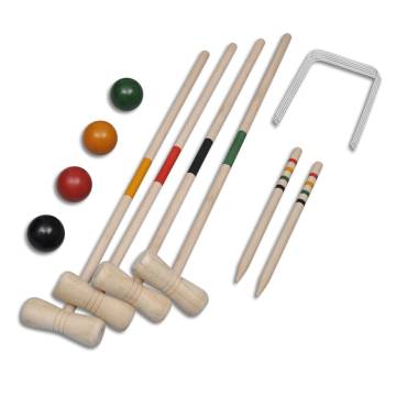 4 Player Wooden Croquet Set - Family Garden Fun