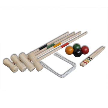 4 Player Wooden Croquet Set - Family Garden Fun