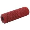 Chicken Wire Fence Steel with PVC Coating - 25x0.5m Red