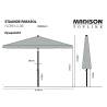 Madison Parasol Flores Luxe 300 cm Round Ecru - Durable & Stylish