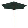 Parasol 270x270 cm Wooden Pole Green - Stylish Garden Shade