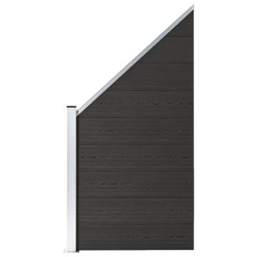 Durable WPC Fence Panel 95x(105-180) cm Black | Hipomarket