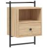 Sonoma Oak Wall-mounted Bedside Cabinet | Space-saving Design