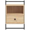 Sonoma Oak Wall-mounted Bedside Cabinet | Space-saving Design