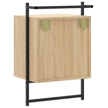 Sonoma Oak Wall-mounted Bedside Cabinet | Space-saving Design