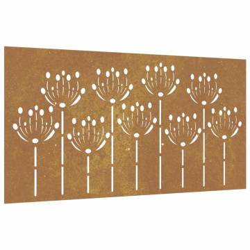 Corten Steel Flower Wall Decoration 105x55 cm | Hipomarket