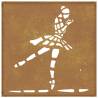 Stunning Corten Steel Ballet Dancer Garden Wall Decor - 55x55 cm