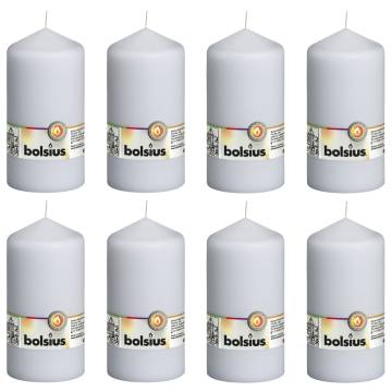 Bolsius White Pillar Candles - 8 pcs | Hipomarket UK