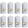 Bolsius White Pillar Candles - 8 pcs | Hipomarket UK