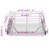 Pull-Out Wire Baskets 2 pcs Silver - Optimise Kitchen Storage