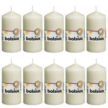 Bolsius Ivory Pillar Candles - 10 pcs | 120x58 mm