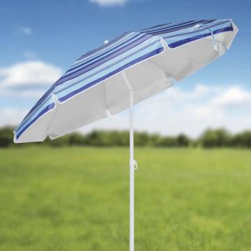 HI Beach Parasol 200 cm Blue Striped - UV Protection & Stylish