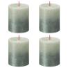 Bolsius Rustic Pillar Candles Sunset - 4 pcs Foggy Green & Blue