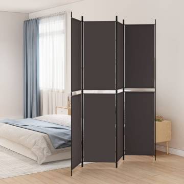 4-Panel Brown Room Divider 200x220 cm | Privacy & Style