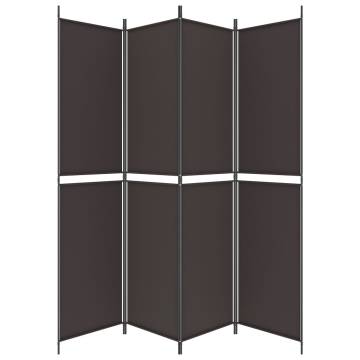 4-Panel Brown Room Divider 200x220 cm | Privacy & Style