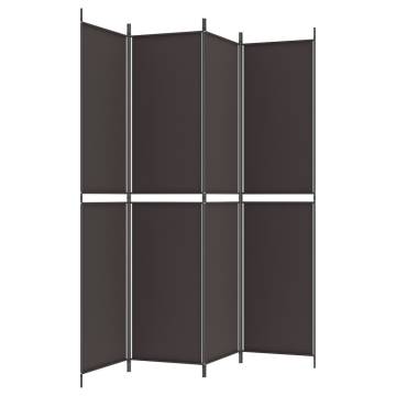 4-Panel Brown Room Divider 200x220 cm | Privacy & Style