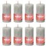 Bolsius Rustic Pillar Candles Shine 8 pcs 100x50 mm Sandy Grey Colour sandy grey Size 100 x 50 mm Quantity in Package 8 