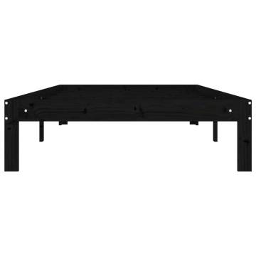 Black Solid Pine Bed Frame 100x200 cm - Modern Design