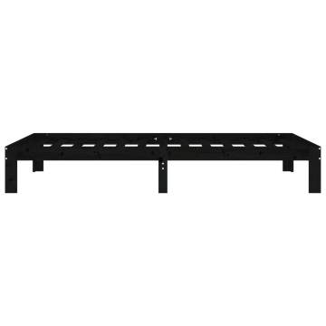 Black Solid Pine Bed Frame 100x200 cm - Modern Design