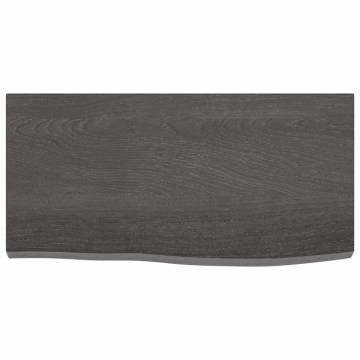 Dark Brown Solid Oak Bathroom Countertop - 60x30 cm