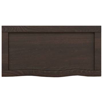 Dark Brown Solid Oak Bathroom Countertop - 60x30 cm