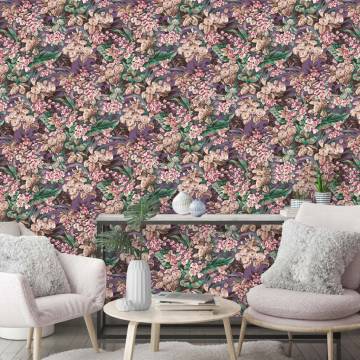 Floral Purple Wallpaper | DUTCH WALLCOVERINGS Collection