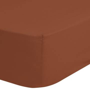 Good Morning Jersey Fitted Sheet 90/100x220 cm - Terracotta