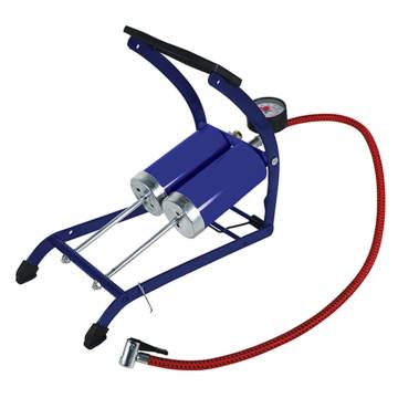 Carpoint Double Barrel Foot Pump Blue - High Volume Inflation