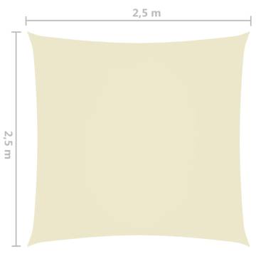 Sunshade Sail Oxford Fabric Square 2.5x2.5 m Cream - Hipomarket