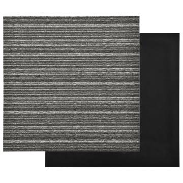 Carpet Floor Tiles - 20 pcs 5 m² Striped Anthracite