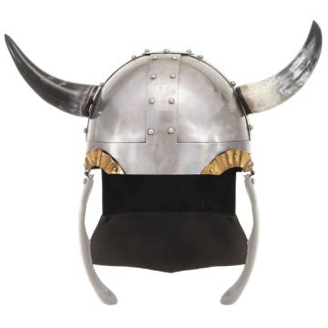 Fantasy Viking Helmet LARP Silver Steel - Antique Style