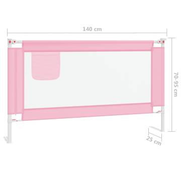 Pink Toddler Safety Bed Rail - 140x25 cm | Hipomarket UK