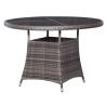 Garden Table Grey 110x74 cm - Durable Poly Rattan Design