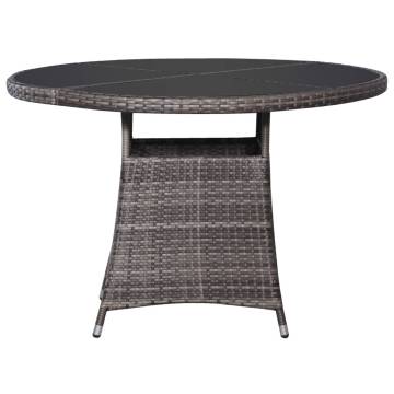 Garden Table Grey 110x74 cm - Durable Poly Rattan Design