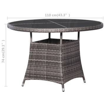 Garden Table Grey 110x74 cm - Durable Poly Rattan Design